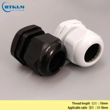 PG21 водонепроницаемый нейлоновый кабельный ввод Водонепроницаемая прокладка пластиковый кабельный сальник для 13-18 мм IP68 100 шт./лот белый и черный цвета
