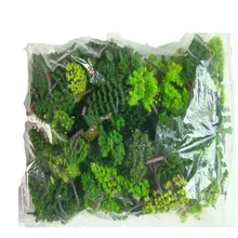 30 шт./лот, модель зеленых деревьев, Смешанная проволока и пластиковая модель, Ландшафтная планировка поезда, миниатюрный садовый пейзаж