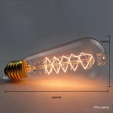 Ретро лампы Эдисона E27 40 Вт 60 Вт ST64 110 В 220 В накаливания колба лампы накаливания Винтаж Эдисона свет для подвесной лампы Fot кафе