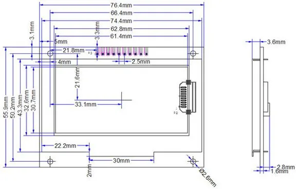 2,7 дюймов 10PIN SPI желтый oled-модуль SSD1325 Привод IC 3,3 V 128*64