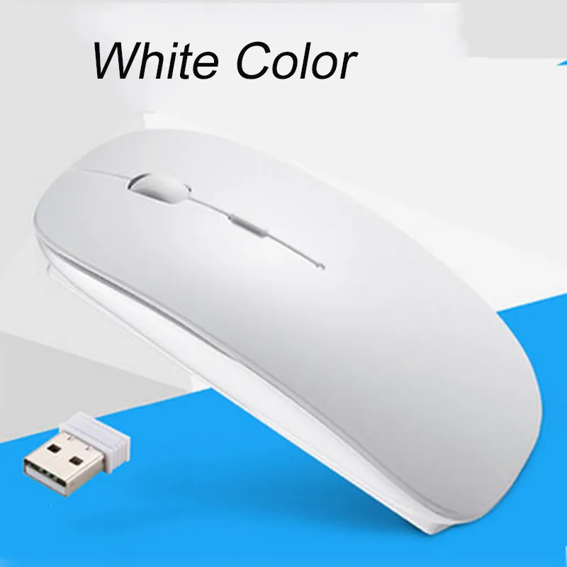 White mouse Aokin ультра компактная мышь беспроводная беззвучная перезаряжаемая батарея Бесшумная щелчка Бесшумная оптическая мышь для офисной игры 1600 dpi 2,4G - Цвет: White mouse
