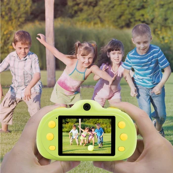 

12MP Mini Kids Camera 1080P HD Kid Camera Mini Digital Camera 2.4 Inch LCD Screen Dual Lenses w/ Photo Video MP3 Game Pink/Green