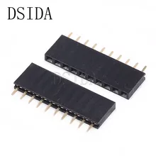 10 шт. женский штыревой разъем полоса 10 штыревой шаг 2,54 мм Однорядный штыревой разъем 1x10 1*10 разъем печатной платы