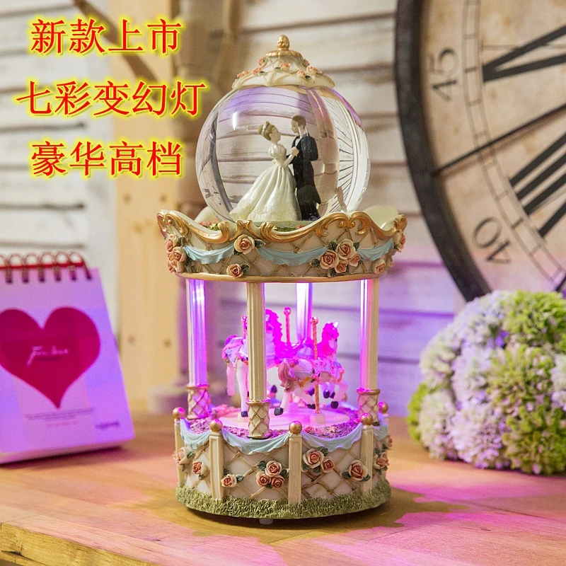 Музыкальная шкатулка невесты хрустальный шар карусель музыкальная bestie женился