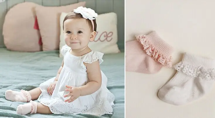 4 пар/лот Kawaii для маленьких девочек кружевные носки Baby Крытый Носки прекрасные нескользящей принцессы caceltines