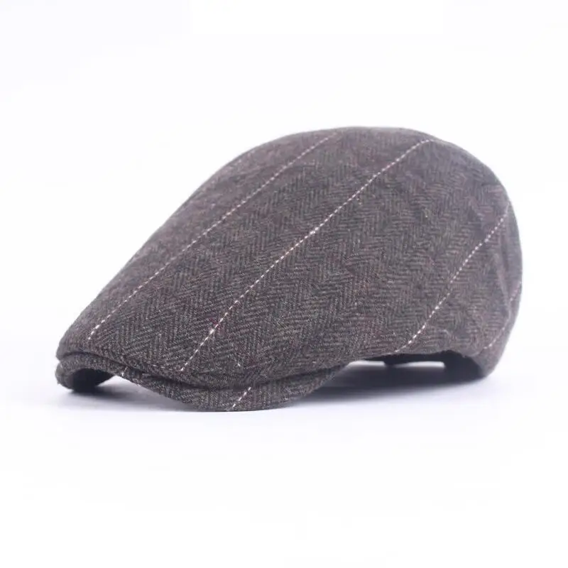 

HANGYUNXUANHAO Men Berets Herringbone Gatsby Tweed Cap Newsboy Male Beret Peaky Blinders Hat Spring Women Flat Beret Hats