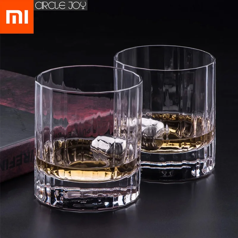 2 шт., Xiaomi Mijia Circle Joy, прозрачная стеклянная чашка для вина, виски, пива, 335 мл, подарок