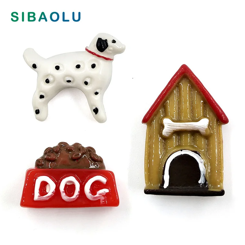3pcs Dog Puppy food House fridge Cartoon Miniature animal
