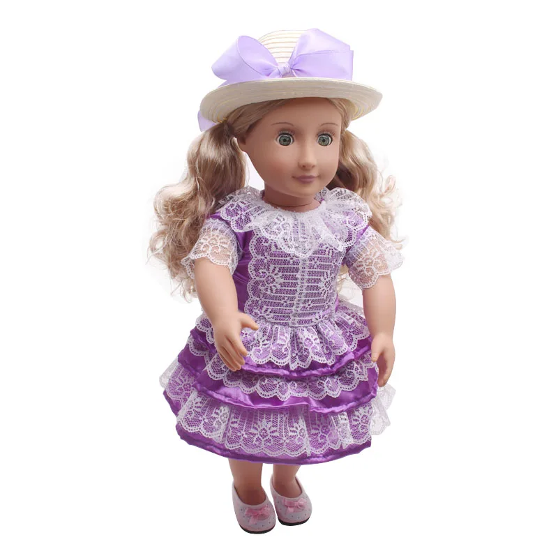 Handmade Multicolor Printing Princess Dress Doll Clothes for 18 inch