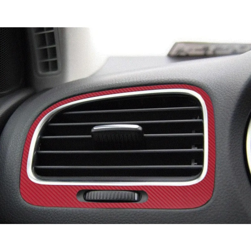 Интерьерные спортивные красные Rline защитные наклейки из углеродного волокна Fibra наклейки для автомобиля для Volkswagen VW Golf 6 MK6 GTI аксессуары