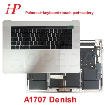 

Original For Apple Macbook Pro 15'' A1707 Top Case PalmRest With Keyboard + Touchpad + Battery Assembly Denish Denmark Layout