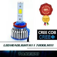 High Quality 2x LED COB H8 H9 H11 48W 7200LM/Set high power Car White Headlight Bulb long service life Just Plug & Play