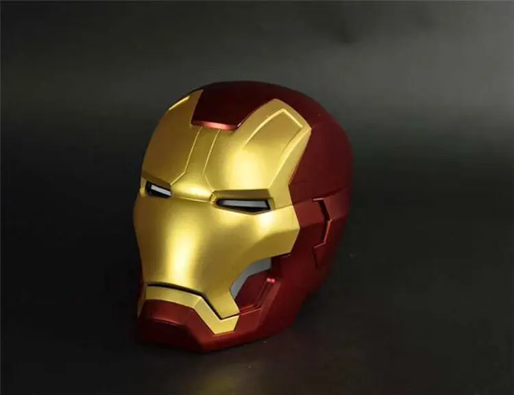 Высококачественный 1:1 масштаб Серебро Золото Битва Косплей Железный человек MK42 Tony Stark шлем из сплава светящиеся глаза электрическая ручная дополнительная игрушка