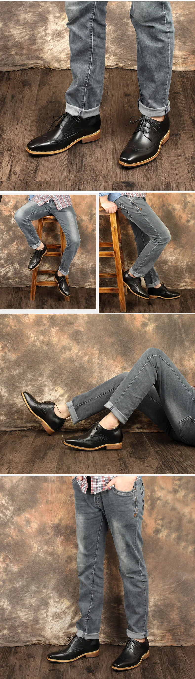 Генрих весной и на осень натуральная кожа внутри обуви роскошные Для Мужчин's Бизнес Повседневное Классический джентльмен Мужская обувь