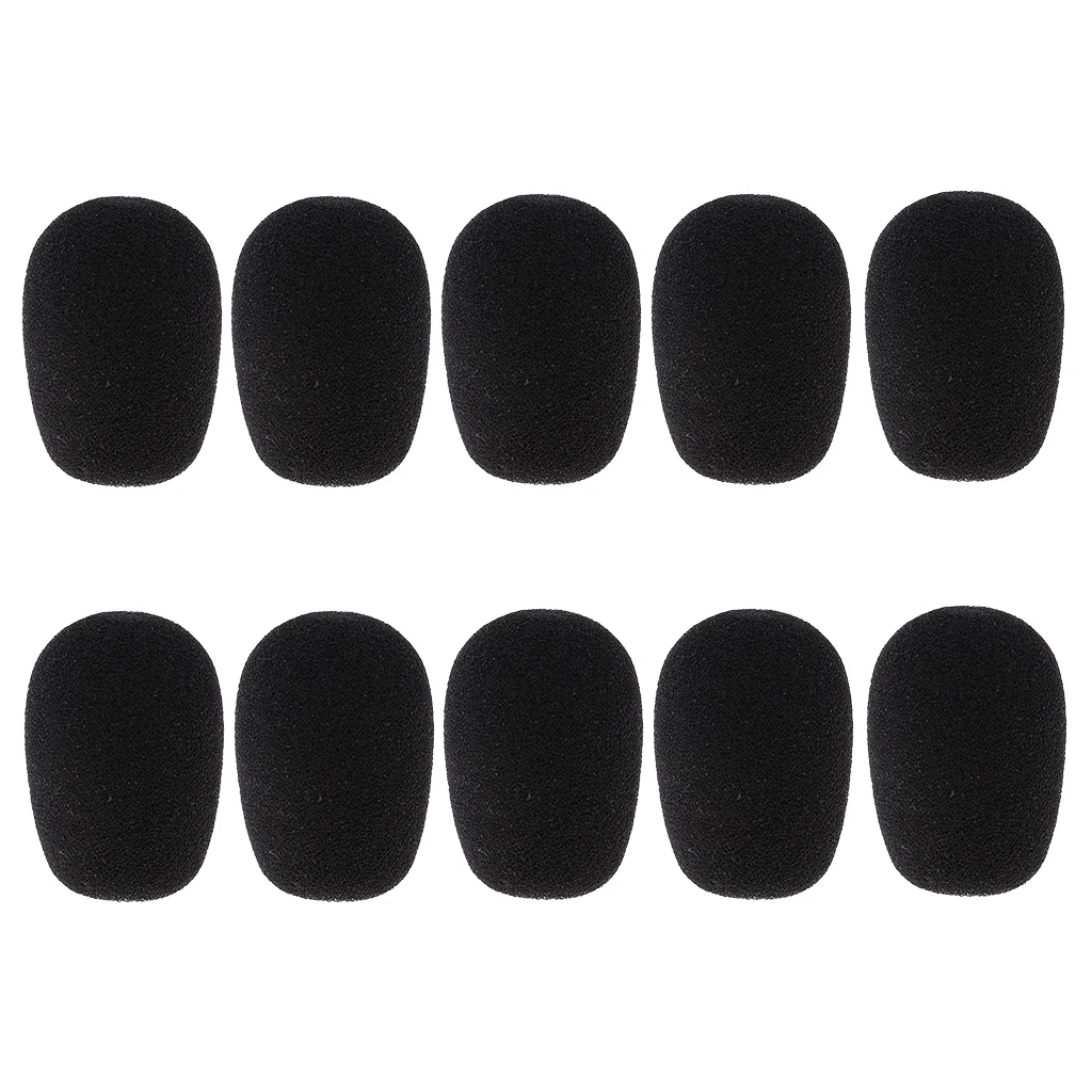 10 Pack Handheld Mini Condenser Microphone Foam Sponge Windshield Windscreen Mic Cover Black