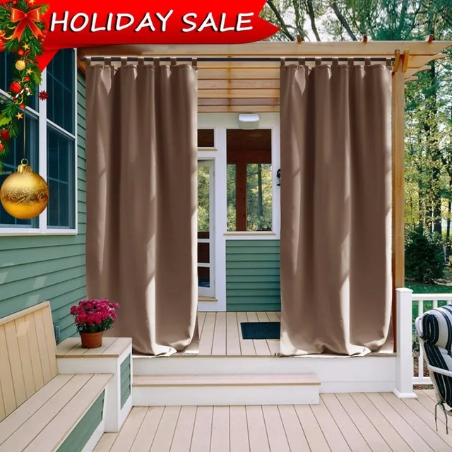 Delightful Outdoor Curtain Part - 12: Outdoor Curtain Panel For Patio - NICETOWN Tab Top Thermal Insulated Blackout Outdoor Curtain / Drape