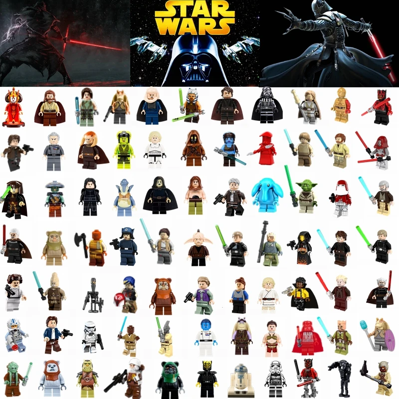 

Legoings Star Plan Luke Leia Han Solo Anakin Darth Vader Yoda Jar Jar Chewbacca BB8 Rey R2D2 Block Toys Starwars Legoing Figures