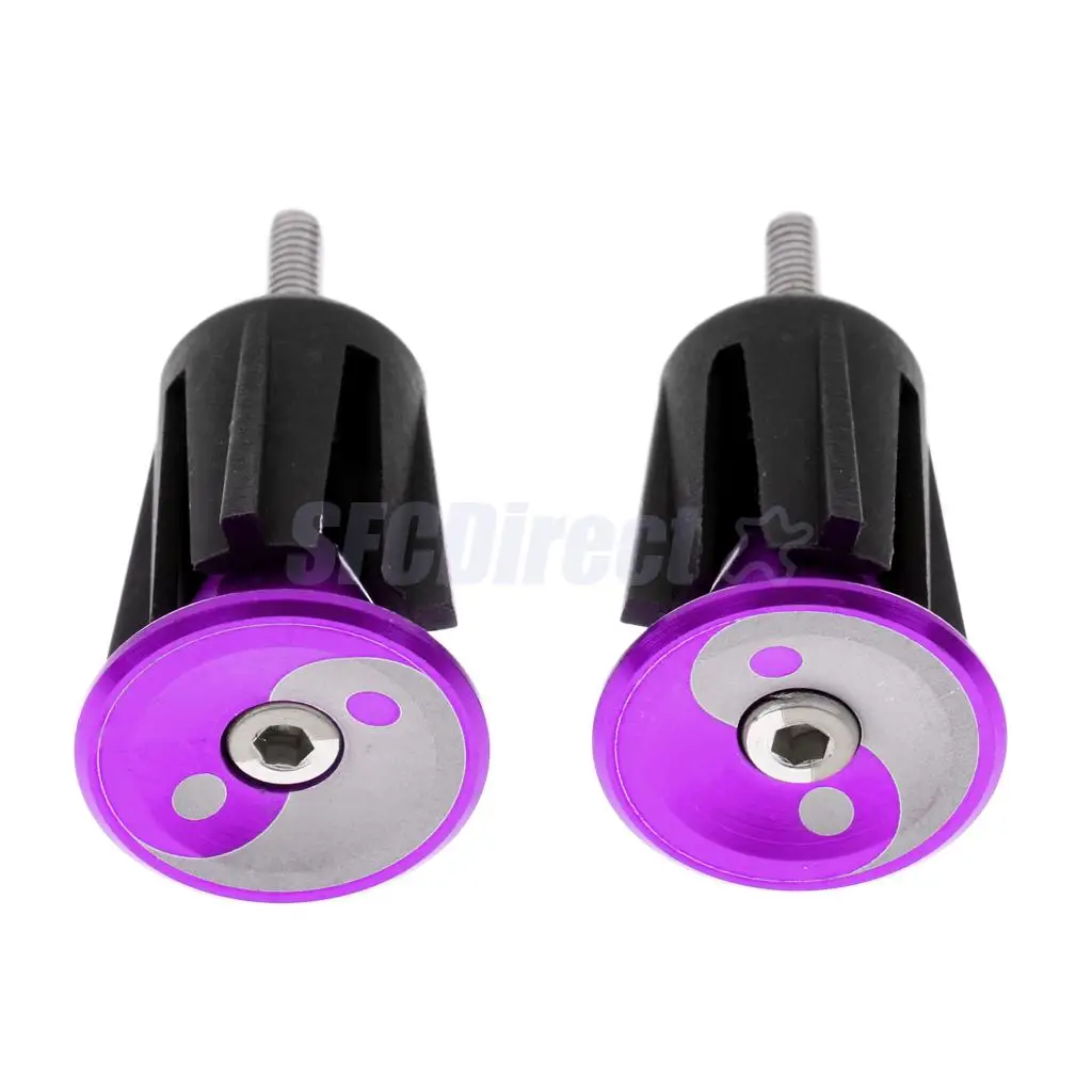 1 Pair Aluminum Alloy Bike Handlebar End Plugs Mountain Road Bicycle Cycling Handle Bar Grips Caps Stoppers 