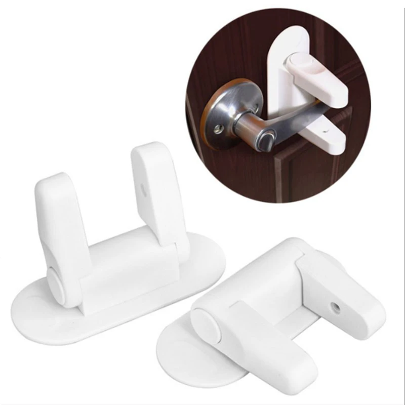 

Door Lever Lock Safety Child Proof Doors 3M Adhesive Lever Handle Baby Safety Lock Compatible with Standard Door Lever Handles