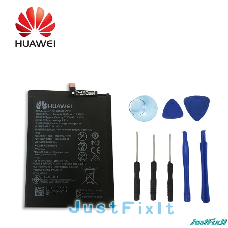 HB386589CW Hua Wei оригинальный сменный аккумулятор для телефона huawei P10 plus литий-ионный