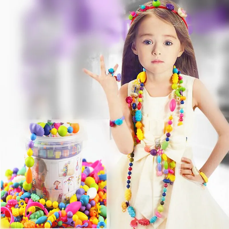 165Pcs Snap-Lock Beads Toys Handmade DIY Crafts Arts Jewelry Making Kits Gift for Kids Children (1)