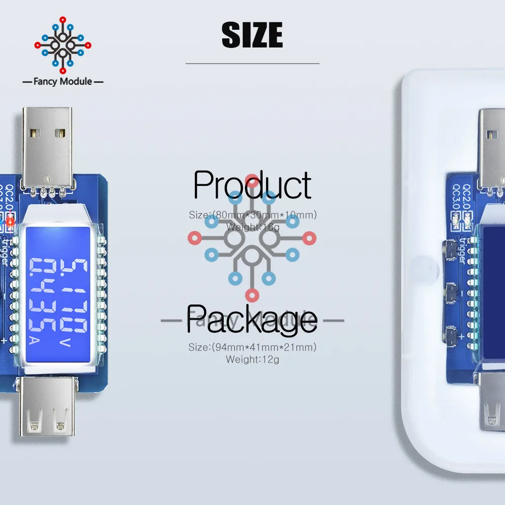 QC2.0 QC3.0 4 V-28 V Электрический афера мощность триггер ЖК-цифровой USB тестер с ЖК-экраном звуковой сигнал тревоги напряжение переменного тока метр тестер Вольтметр Амперметр