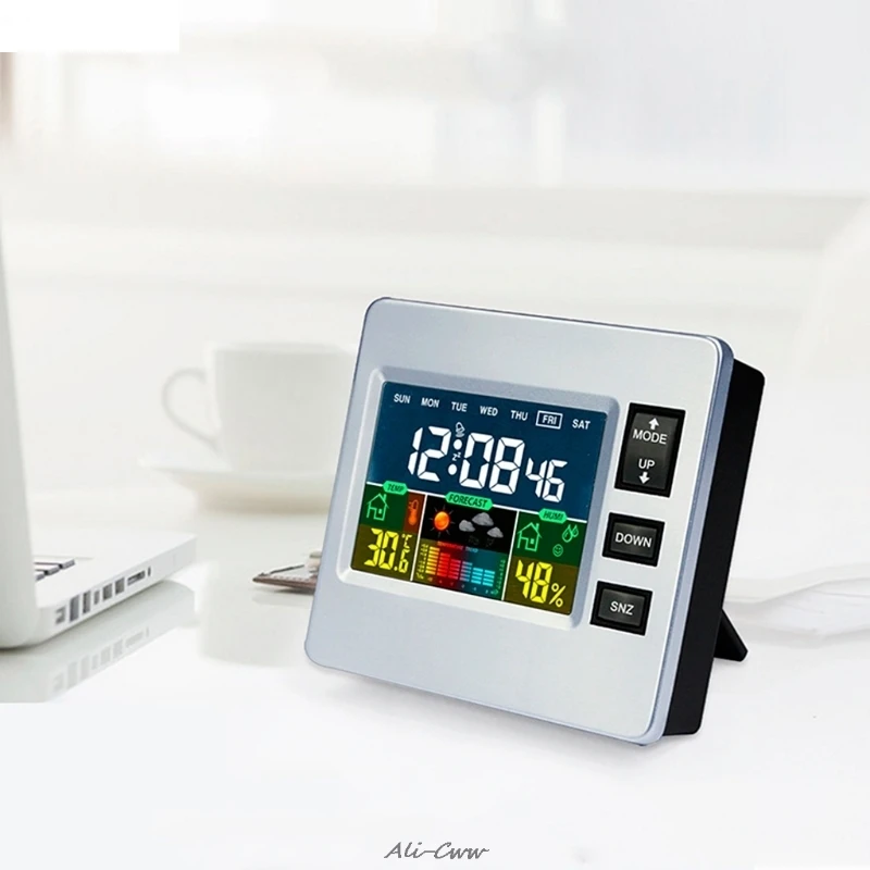 

Wireless LCD Weather Station Thermometer Hygrometer Forecast Tester Alarm Clock
