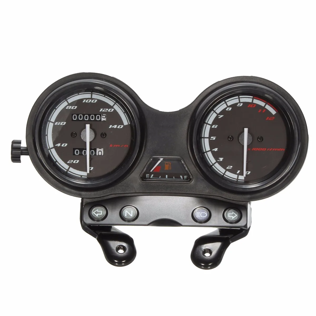 Black 12V DC Motorcycle Motorbike Complete Clocks Speedometer Gauge For