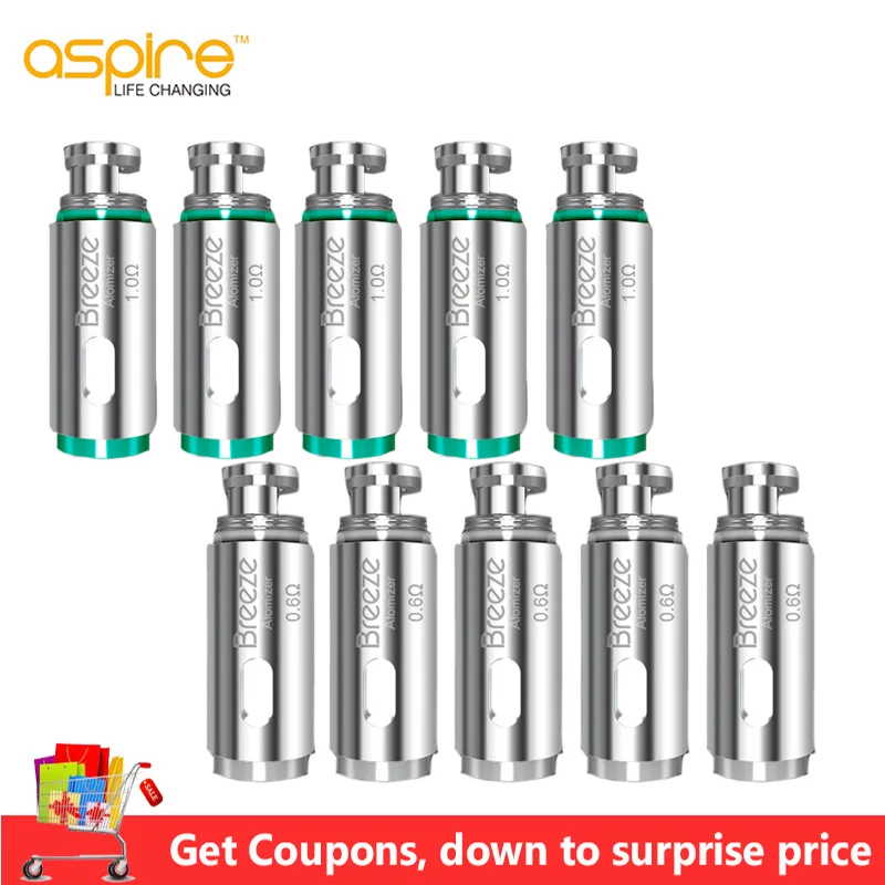 

Electronic Cigarette Coils Aspire Breeze/Breeze 2 Vape Coil 1.0/1.2ohm Replacement Core Head For E-Cigarette Breeze 2 Evaporator