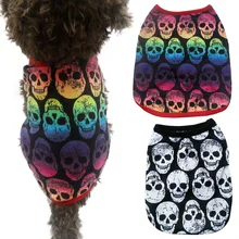 Череп голова домашнее животное щенок маленькая собака кошка домашнее животное одежда жилет с черепами футболка одежда теплая крутая собака кошка домашнее животное одежда 1 шт