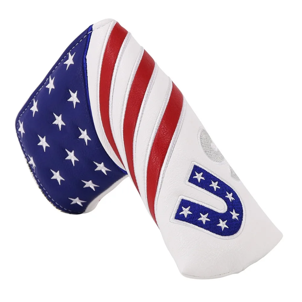 Craftsman Golf Wood Headcover Driver Fairway Hybrid UT Set Blade Mallet Mid mallet Square Putter Cover USA Flag искусственная