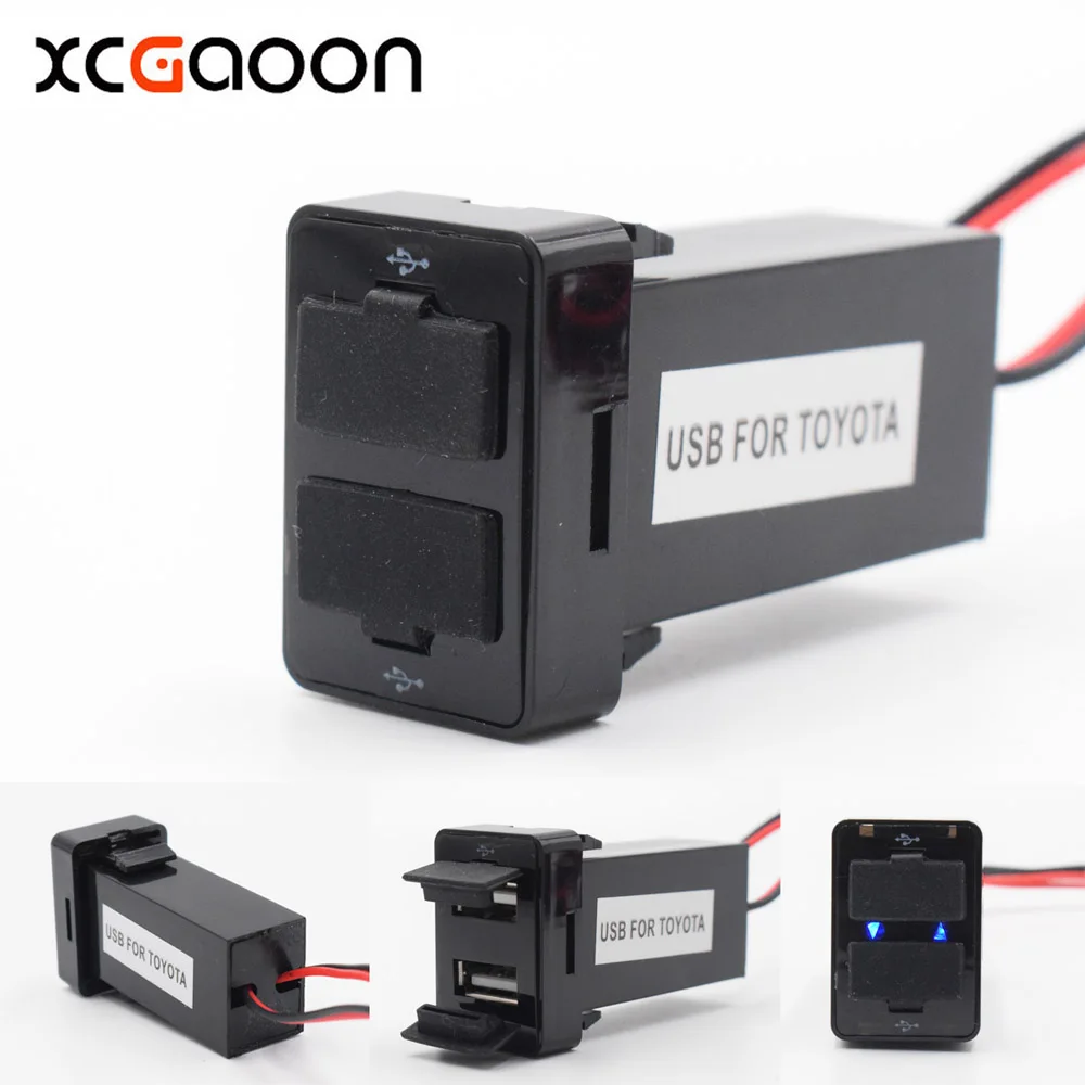 Special 2 1A 2 USB Interface Socket Charger Adapter For TOYOTA DC DC Power Inverter Converter
