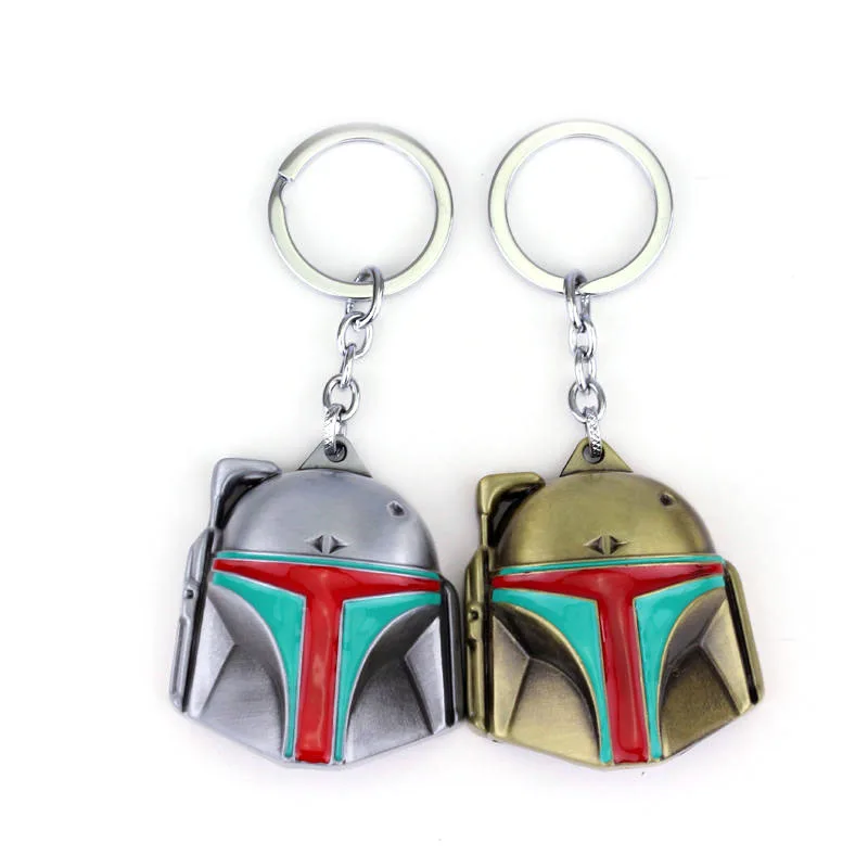 

Fashion Movie Star Wars Robot Mask Key Chian Sliver Bronze Plated Helmet Keychain Keyring Jewelry Key Chain Ring Gift For Fans