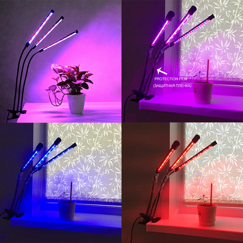 USB растет светильник фитолампа 9/18/27 Вт светодиодный потолочный светильник для растений рассады Настольная лампа с регулятором полный спектр комнатное растение цветок Fitolampy