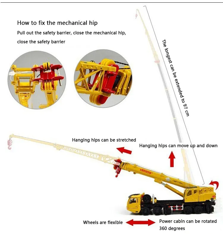 Сплав Инженерная модель автомобиля длинная рука большой кран моделирование детская игрушка кран грузовик вилочный погрузчик ролик бульдозер модель автомобиля