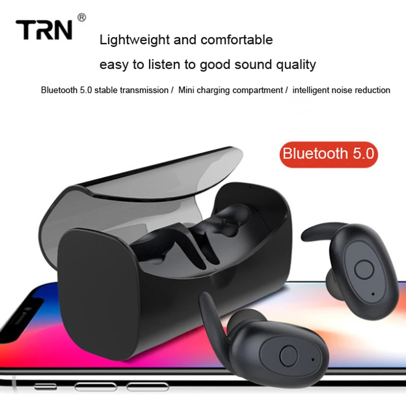 TRN T100 TWS Bluetooth наушники беспроводные водонепроницаемые зарядка кабина Hi Fi