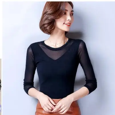 Aliexpress.com : Buy 5 Color women under shirts tops long sleeve o neck ...