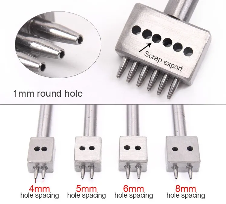 3 шт./компл. 4,5, 6 мм расстояние между отверстиями, 2/4/6 зубцами, строки инструмент для пробивки отверстий DIY Сталь алмаз для шнуровки для сшивания долото для кожи ремесла Наборы