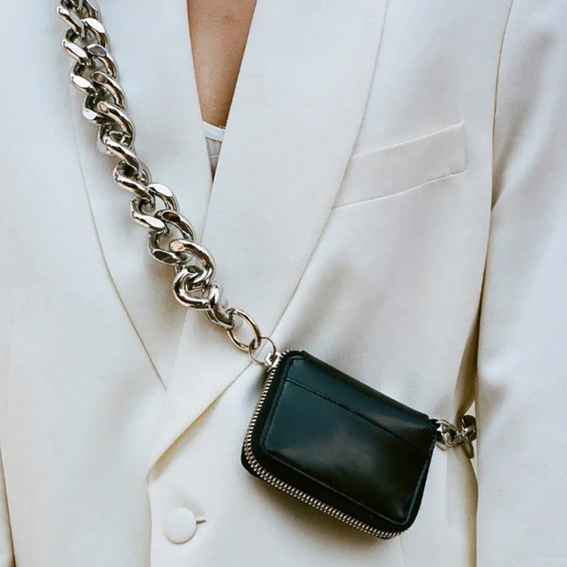 

Luxury Chain Crossbody Bag Mini Card Purse White Black Shoulder Clutch Fashion Sling Chest Belt Bags Ladies Luxury Bags 2019