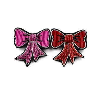

embroidery india silk pin on patches for clothing brooch bow tie badge designer patches for jeans parches bordados para ropa