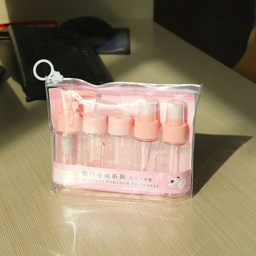 7pcs set Portable Flight Travel Size Bottle Pack Liquid Containers Shampoo Cream Cosmetics Refilable Bottles 3