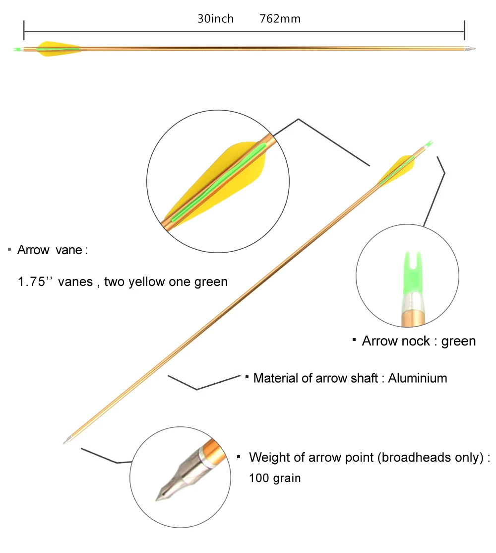 PANDARUS Дартс 30 дюйм(ов) 6/12/24 шт./лот позвоночника 500 Алюминий стрелка с золотой Цвет для изогнутый/соединение луков для охоты стрельба из лука