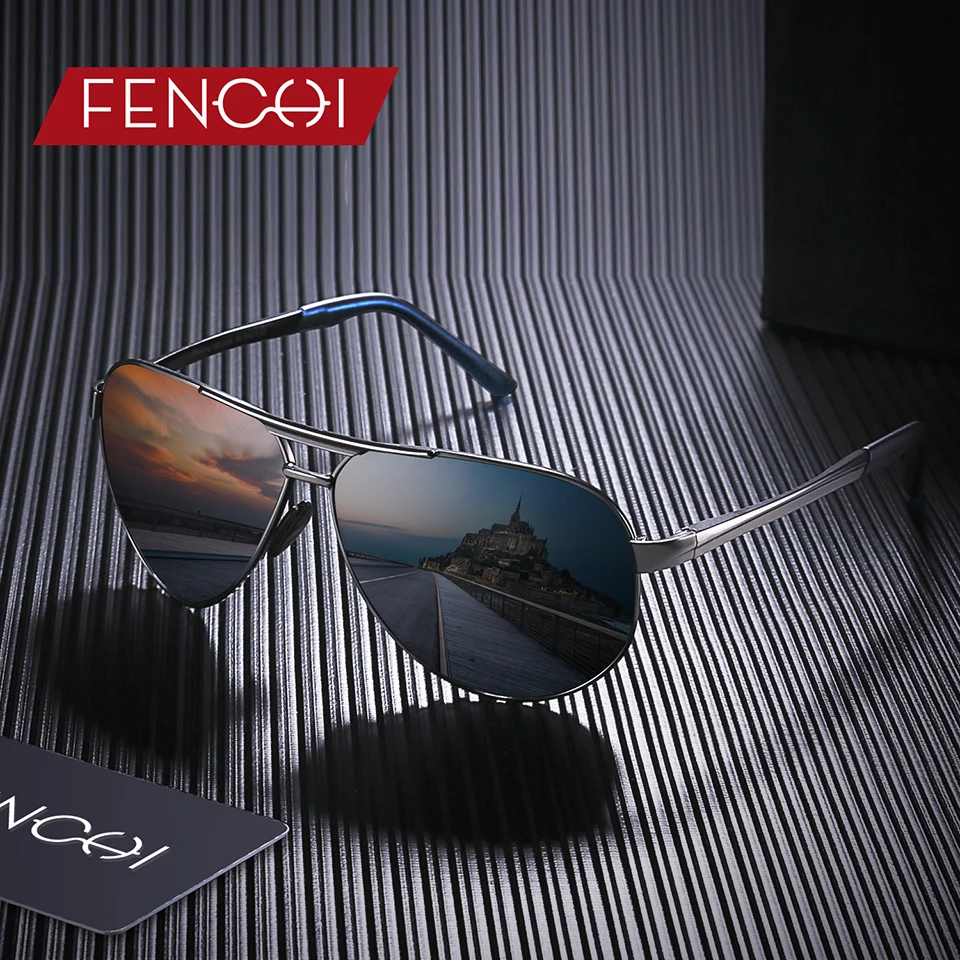 

FENCHI Polarized Sunglasses Men Women Brand Designer Fashion Metal Sun Glasses Eyewear UV400 Night Vision