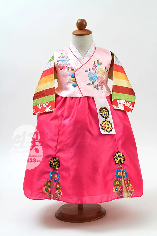 

2020 NEW GirlsPremium Korean Tradtional Girl Hanbok Dress Kids Birthday Party Korean Dolbok Gift 85cm