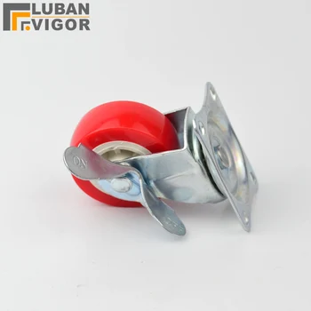 

Red 2 inch furniture caster/wheel with brake,made of PU,mute,light duty caster,For Table, chair, wardrobe,Furniture hardware