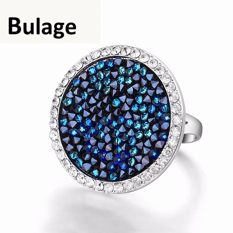 

Bulage Women Party Jewelry Crystals From Swarovski Pave Maxi Round Ring Luxury Romantic Anniversary Joyas For Women Best Gift