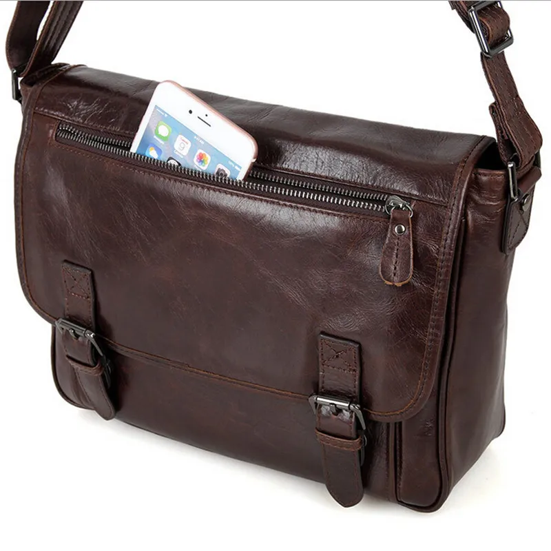 Men S Fashion Genuine Leather Messenger Bag Shoulder Cowhide A4 Men S Fashion Genuine Leather Messenger Bag Shoulder Cowhide A4 Work Causal Crossbody Bags Handbags In From Luggage On