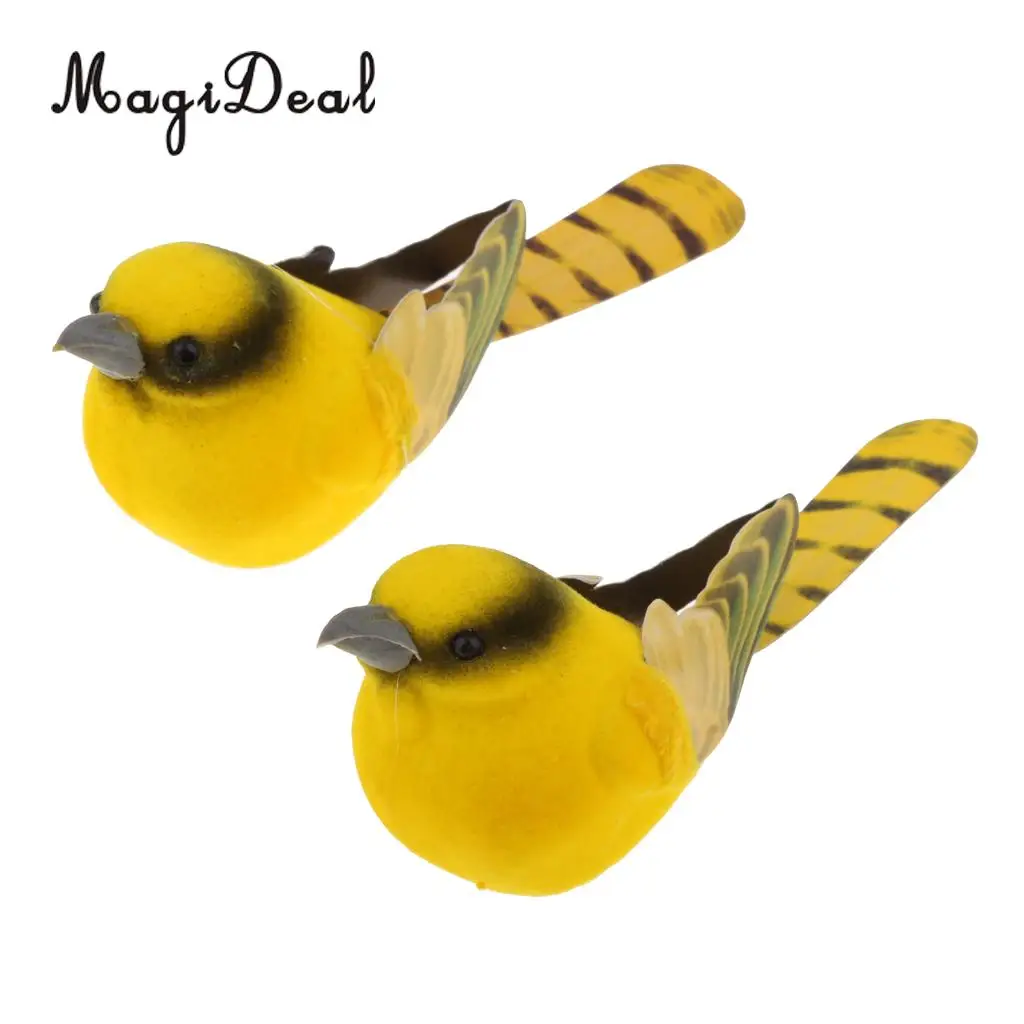 MagiDeal 2pcs Artificial Realistic Decor Fake Bird Simulation Home Ornament Bird