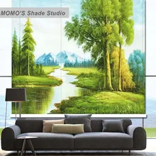 MOMO рулонные жалюзи живопись окна жалюзи оттенки затемненные жалюзи ткань рольставни шторы на заказ размер, Алиса 55-57