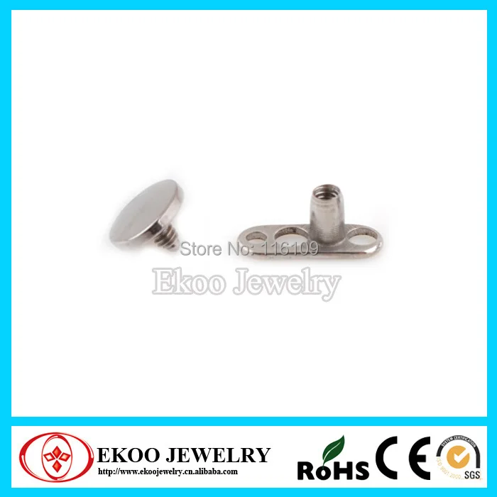 

Highly Polished G23 Titanium Dermal Anchor With Flat Disk Top Lot of 2pcs Surface Piercing Jewelry